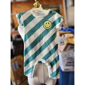 Title Unisex Baby Striped One-Piece Romper Sleeveless Footless Size 3-6 Months